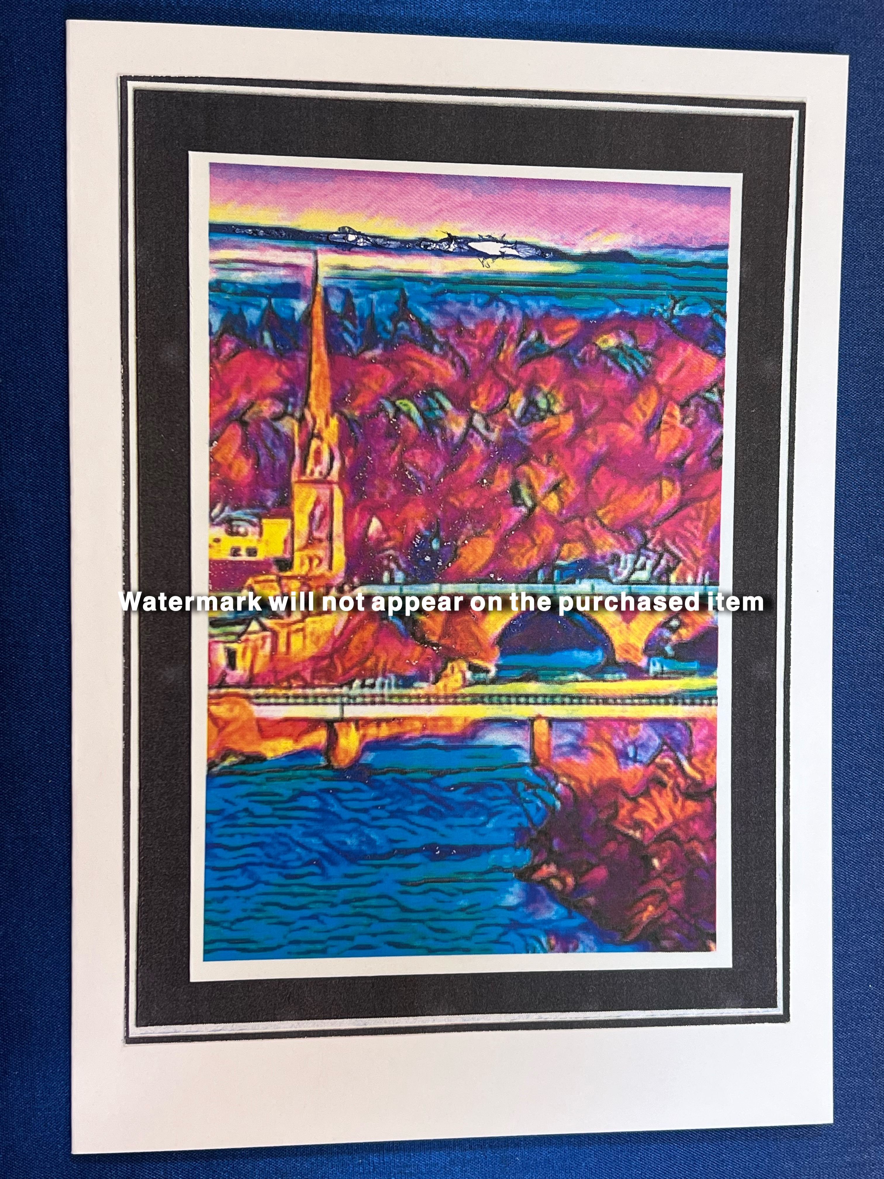 01 A5 Portrait Card -- Perth Bridge, The Tay and St Matthews Kirk