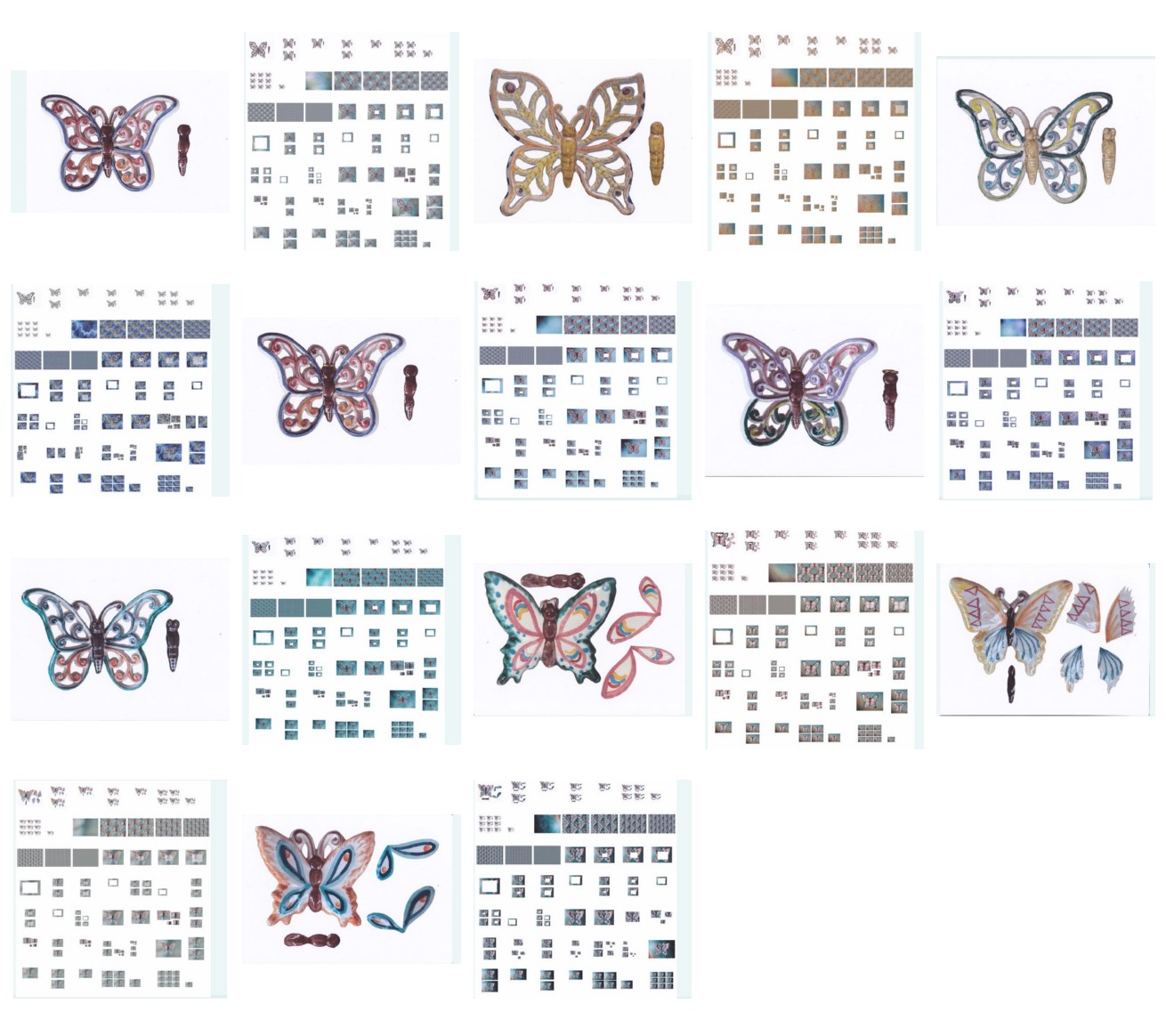 Ceramic Effect Butterflies - ALL 9 Sets