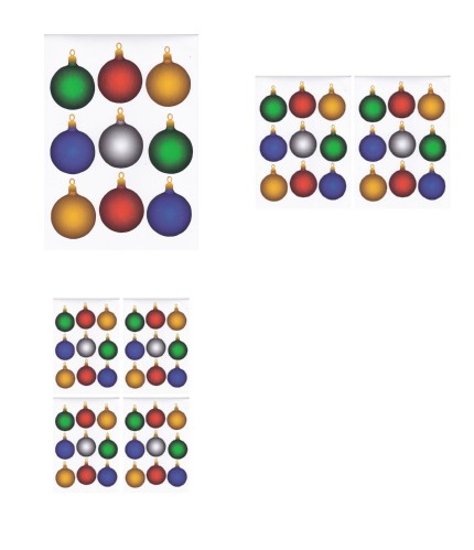 Christmas Baubles Mixed - 3 x A4 Pages Download