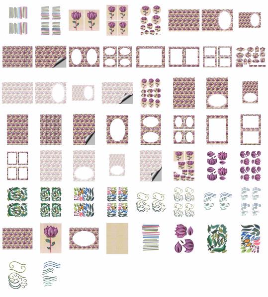 Big Bright Flowers Set 08 - 58 x A4 Pages to DOWNLOAD