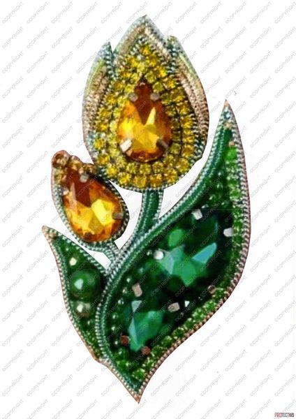 Bejewelled Yellow Tulip Set - 52 Pages to Download