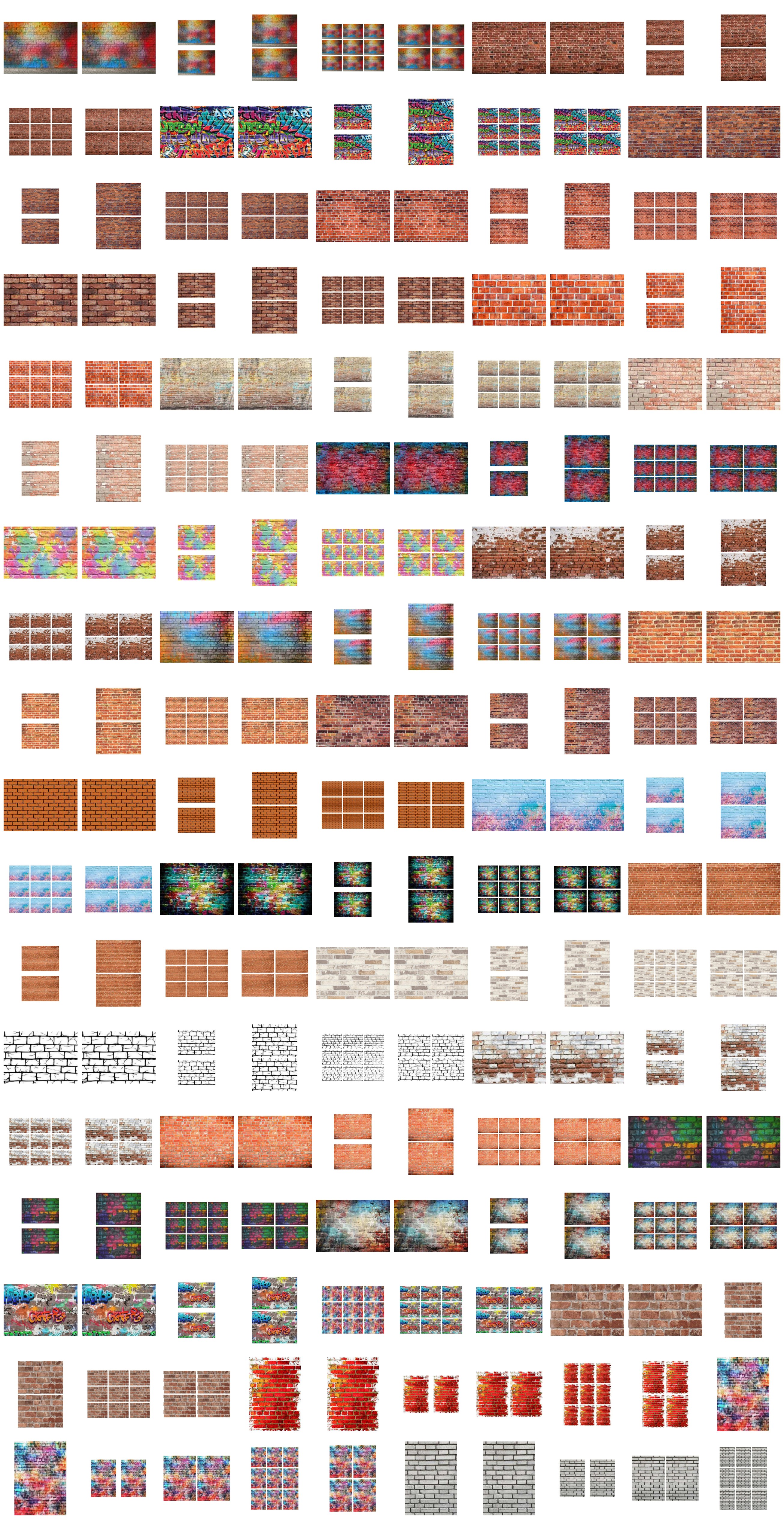 Brick Wall Backing Paper Set - 180 Pages to Download