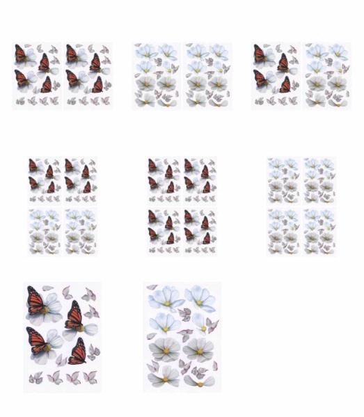 Butterfly & Flowers Decoupage Collection - 8 x A4 Pages