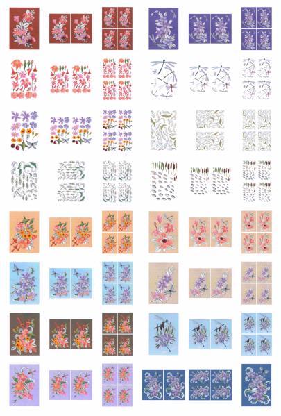 Butterfly and Dragonfly Floral Full 3d Set - 48 x Pages to DOWNLOAD
