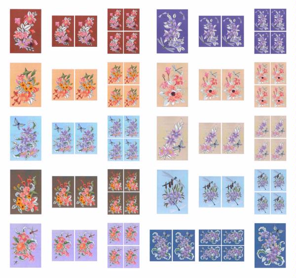 Butterfly and Dragonfly Floral Full Set of Toppers - 30 x A4 Pages to DOWNLOAD