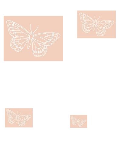 Digital White Work Butterfly <b>Beige 4 Sizes - 4 x A4 Sheets Download