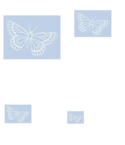 Digital White Work Butterfly <b>Blue 4 Sizes - 4 x A4 Sheets Download