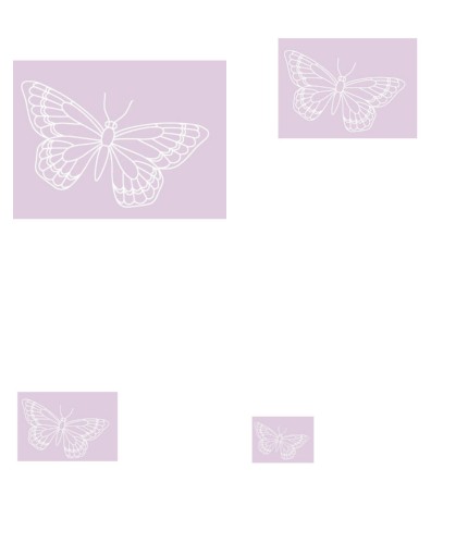 Digital White Work Butterfly <b>Purple 4 Sizes - 4 x A4 Sheets Download