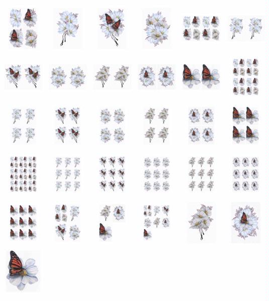 Butterfly & Flowers Toppers Collection - 31 x A4 Pages