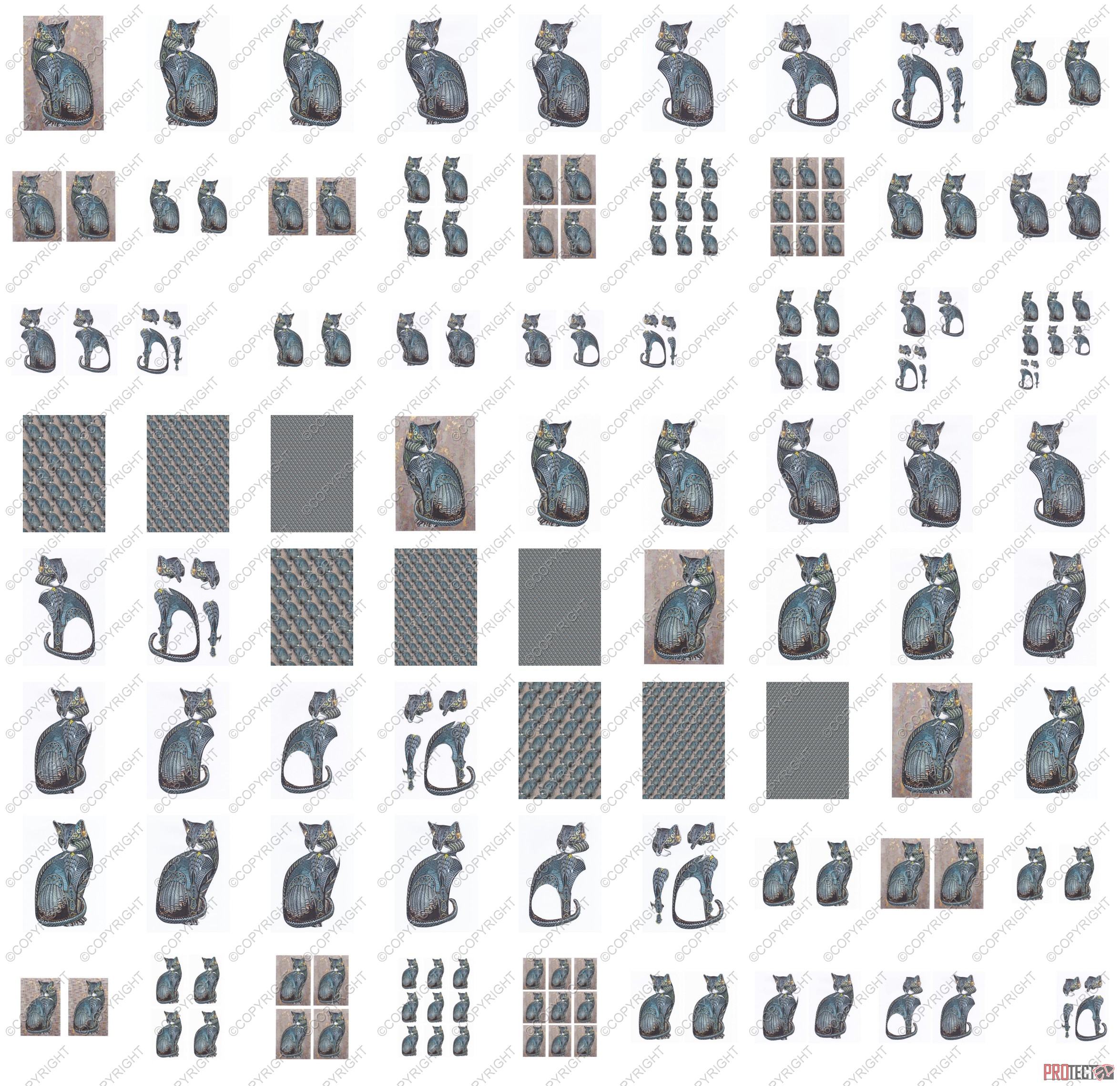 Ceramic Effect Cat Set 01 - 82 Pages to Download