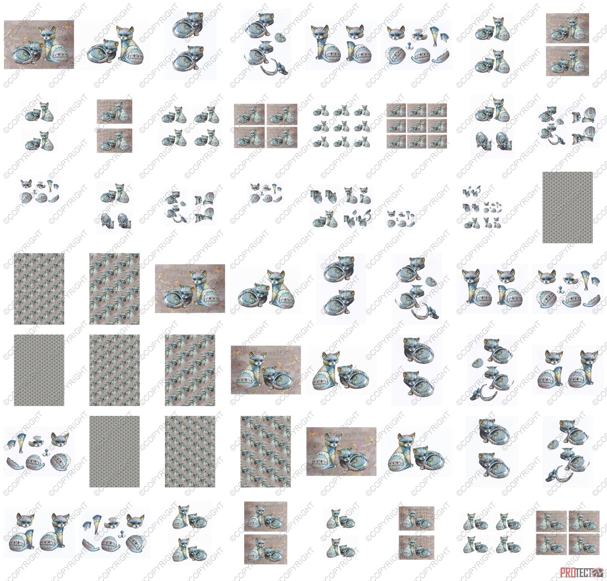 Ceramic Effect Cat Set 02 - 70 Pages to Download