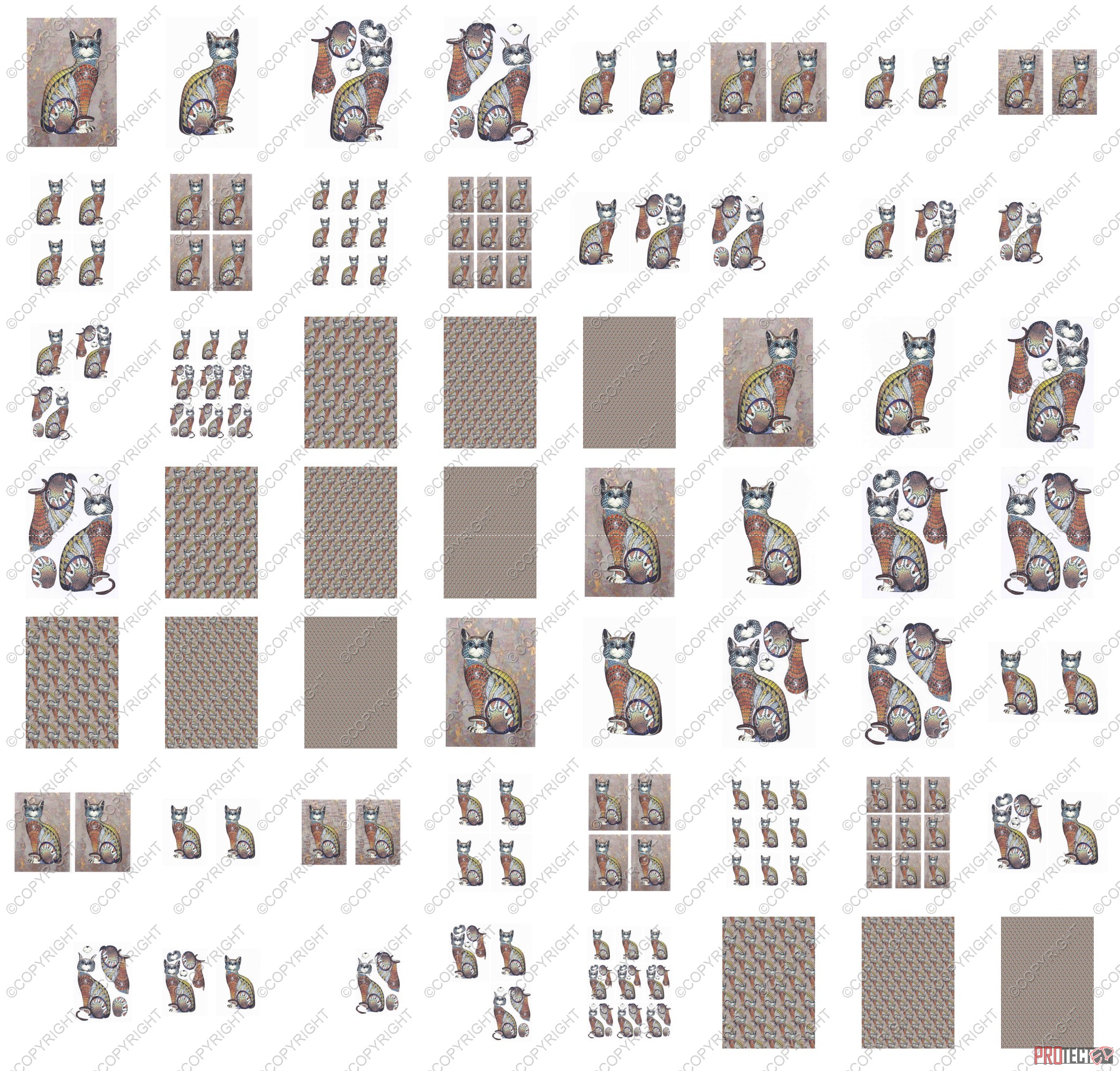 Ceramic Effect Cat Set 15 - 56 Pages to Download