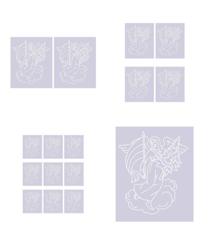 Digital White Work Angel 3 <b>Violet 4 Sizes - 4 x A4 Sheets Download