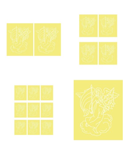Digital White Work Angel 3 <b>Yellow 4 Sizes - 4 x A4 Sheets Download
