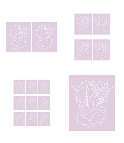 Digital White Work Angel 3 <b>Purple 4 Sizes - 4 x A4 Sheets Download