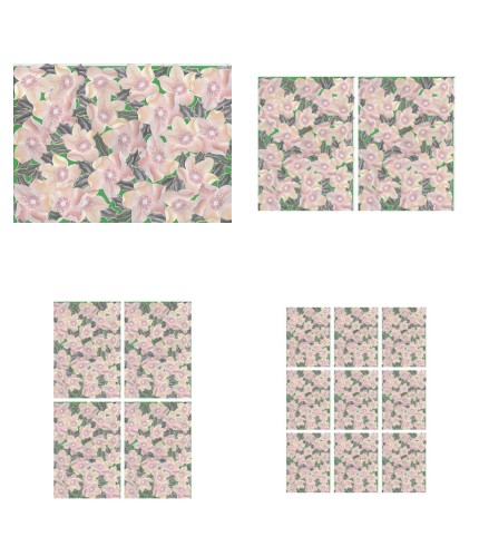 Christmas Rose and Holly Backing Paper Set Green - 4 x A4 Pages to Download