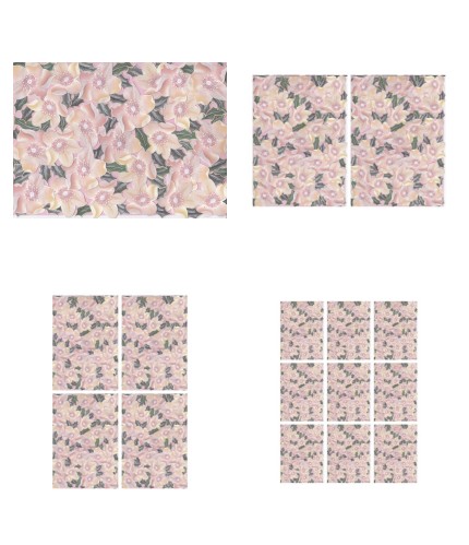 Christmas Rose and Holly Backing Paper Set Pink - 4 x A4 Pages to Download