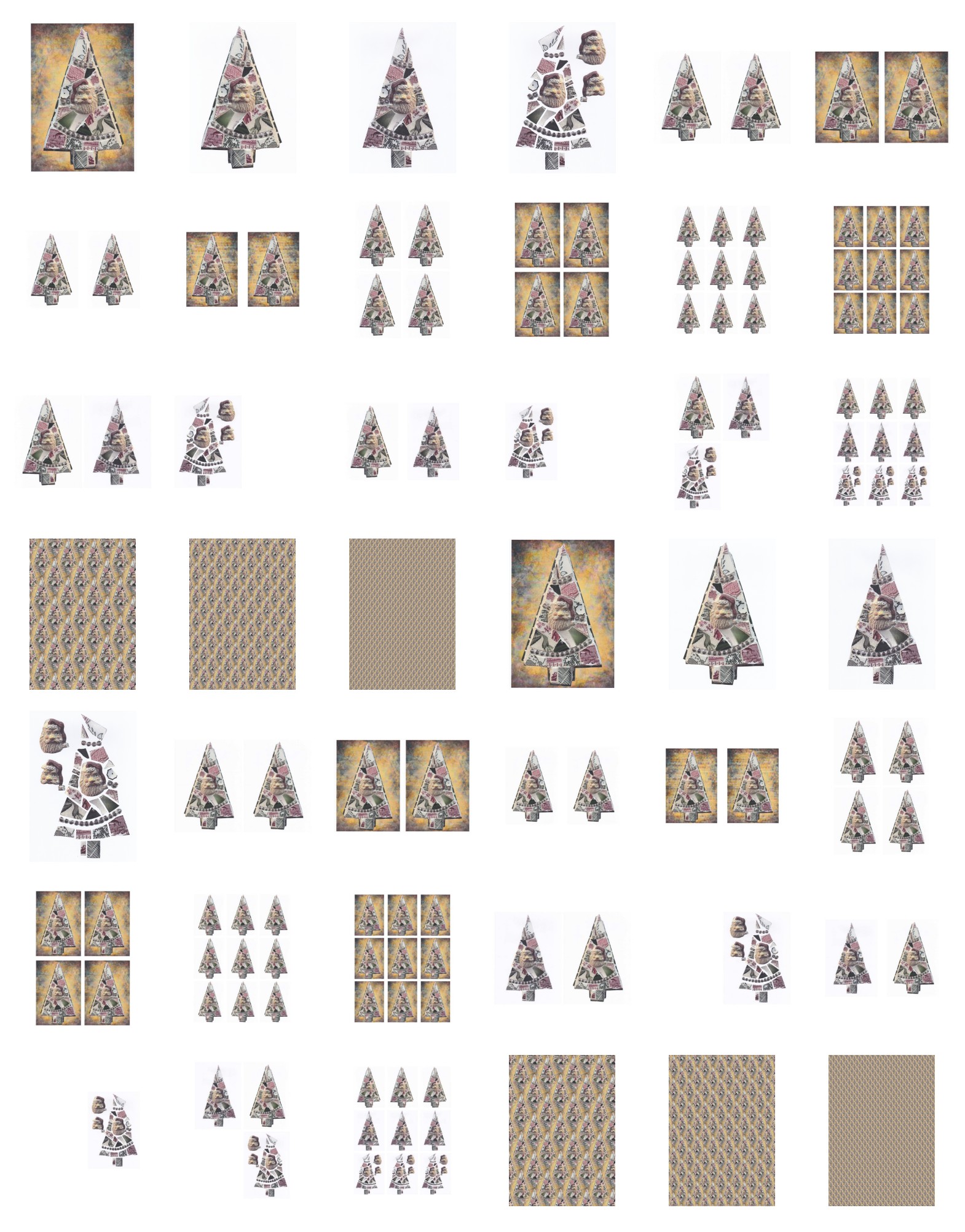 Christmas Tree Tile Effect Set 07 - 42 Pages-to Download 