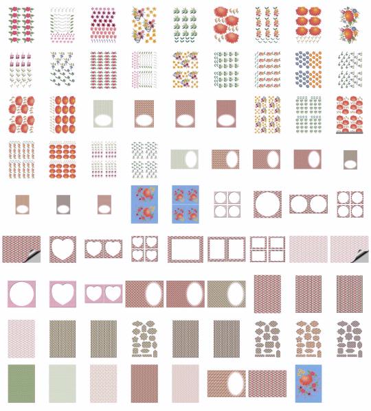 Dot's Heirlooms Bold Blooms Set 06 - 80 x A4 Pages <b>DOWNLOAD