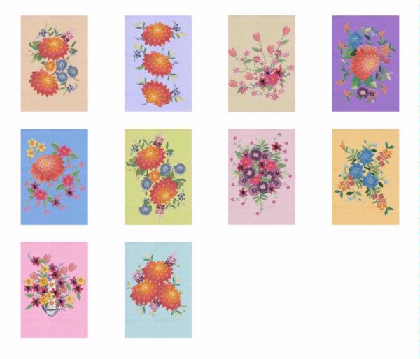 Dot's Heirlooms Bold Blooms - 10 x A4 Lrg Topper Sheets <b>DOWNLOAD