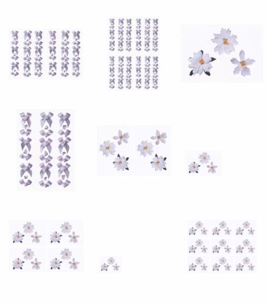 White Poinsettia 3d set - 9 x A4 Pages to DOWNLOAD