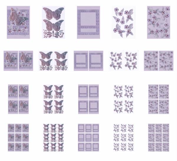 Faux Parchment - Butterflies - 4 Sets - 20 x A4 Pages