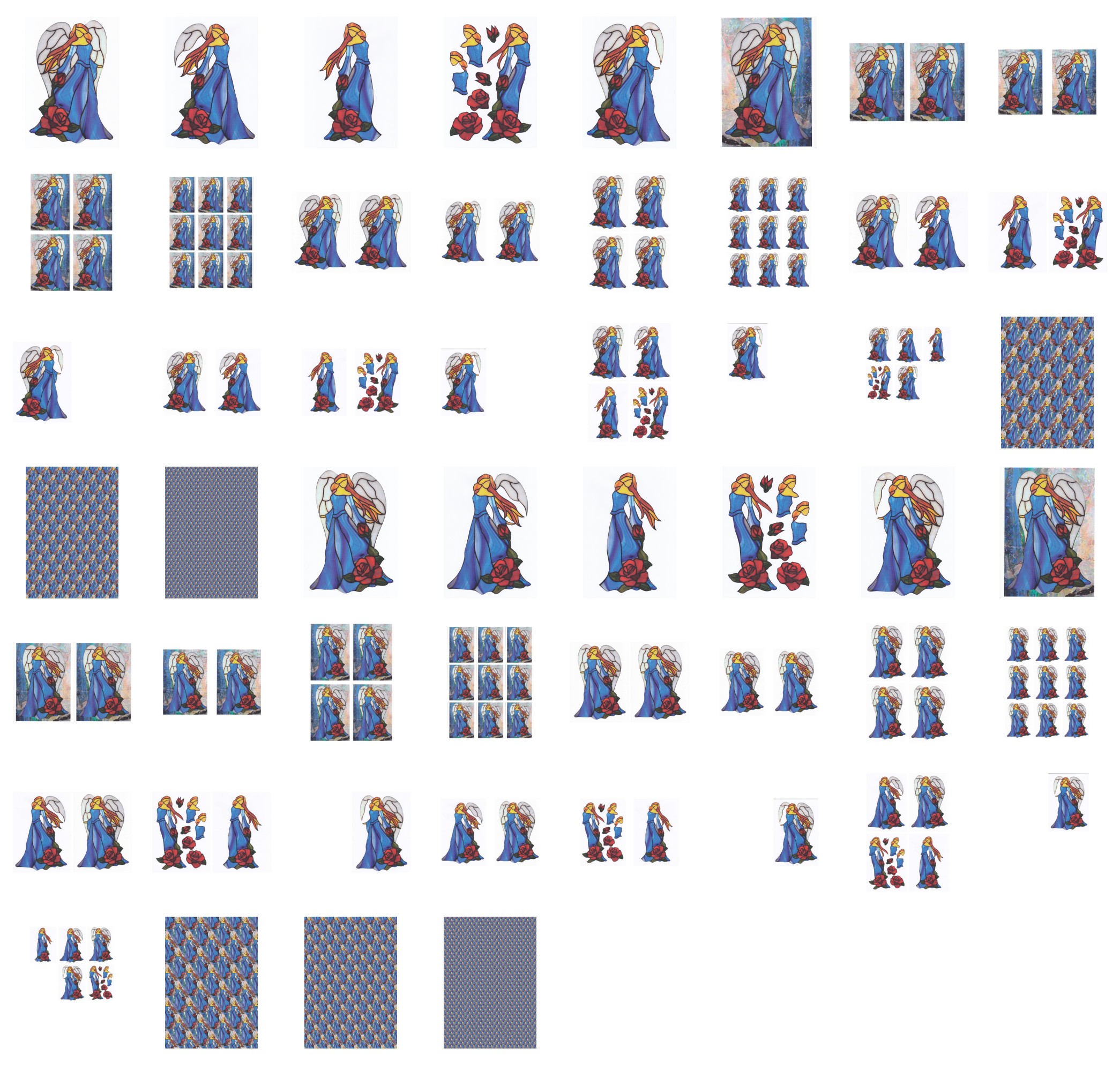 Glass Effect Angel Set 06 - 52 Pages to Download