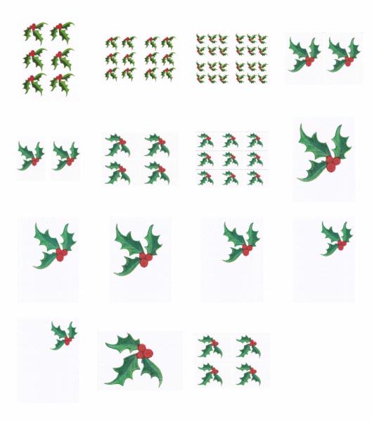 Holly Leaf Decorations Download Set - 15 x A4 Pages