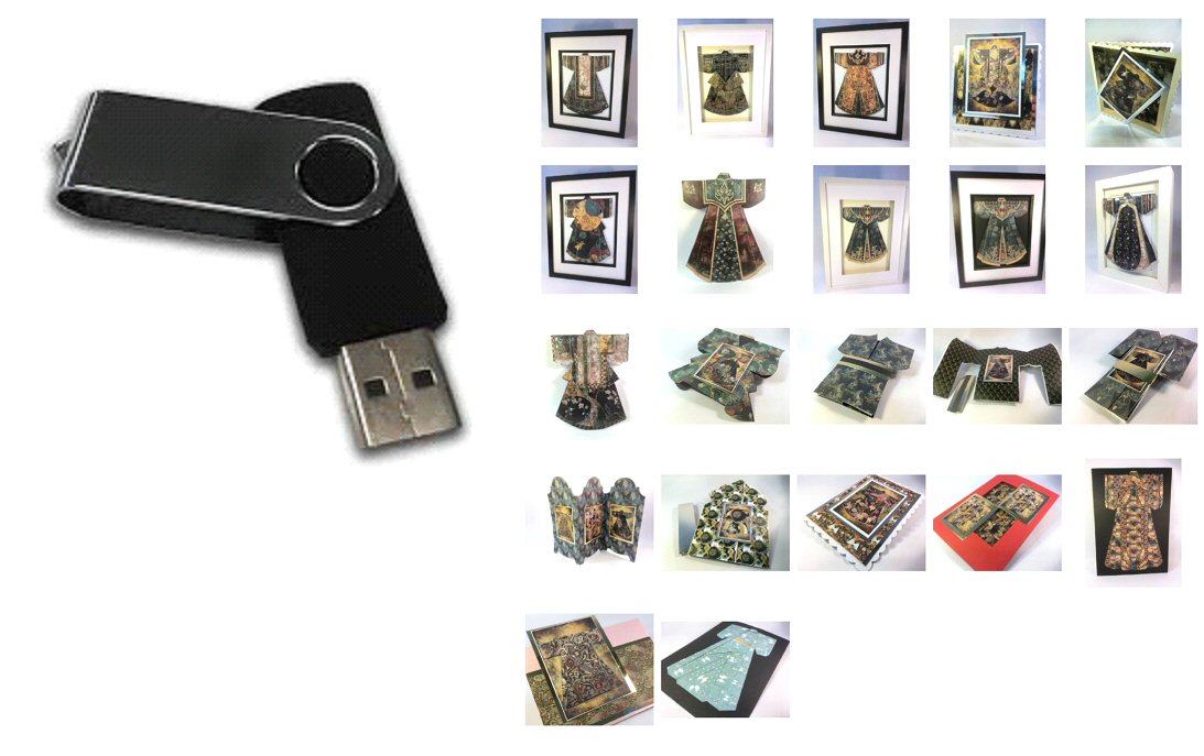 Kimono Set Complete on USB Memory Stick - all 21 Sets and ALL 7 Kimono Template Sets At Least 600 Pages