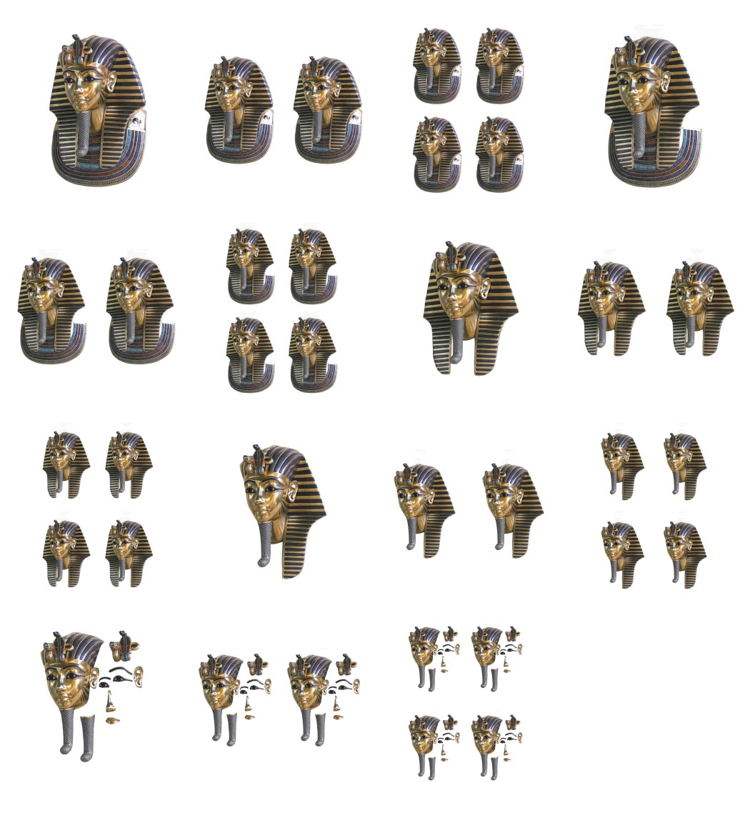 Tutankhamin 3D Set Sideways - 15 Pages to DOWNLOAD