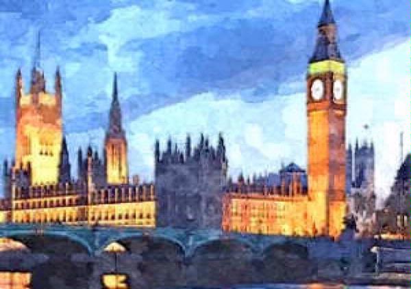 Hand Painted Effect London Houses of Parliament Download Set - 29 Sheets