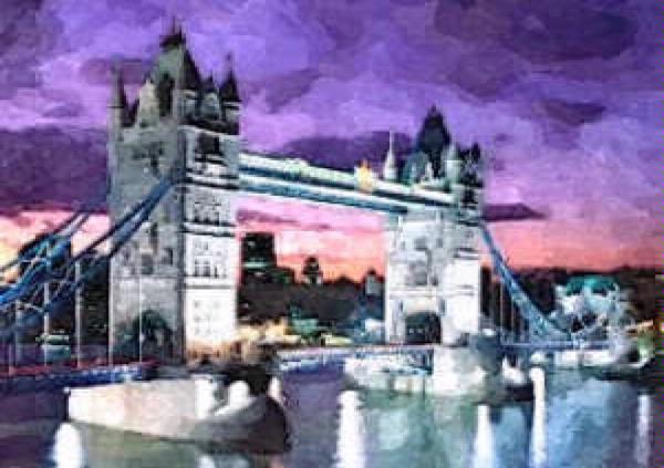 Hand Painted Effect London Tower Bridge Download Set - 29 Sheets