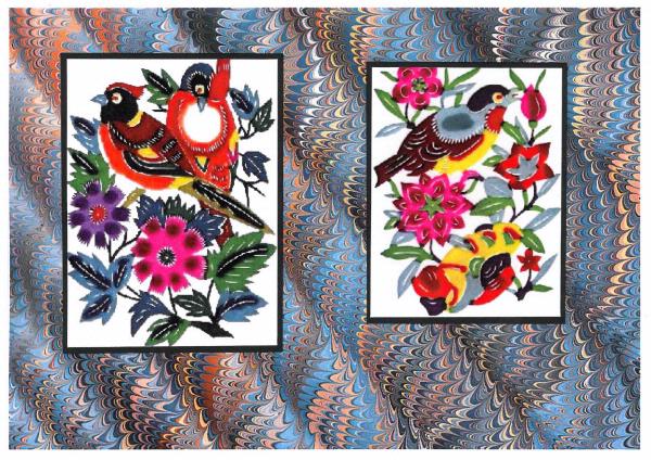 Oriental Birds Papercut Effect - 12 x A4 Pages to DOWNLOAD