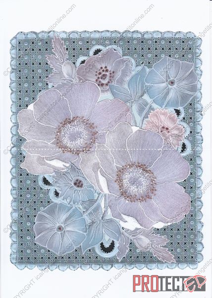 Faux Parchment Poppies - 4 Sets - 12 Pages to Download