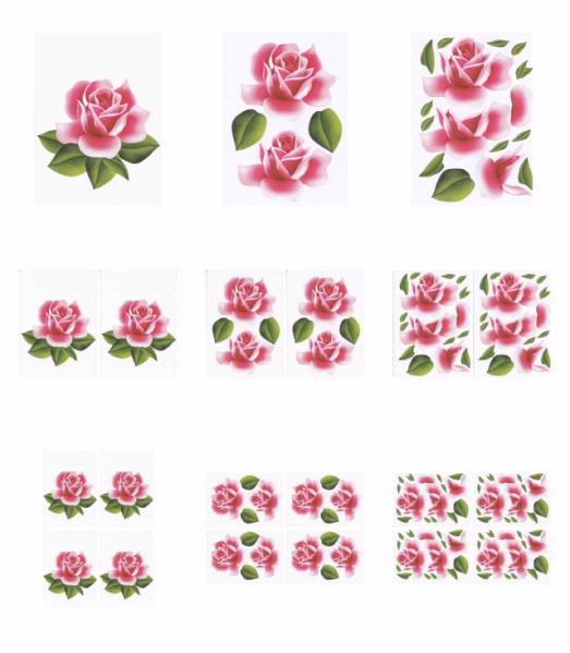 Ruby Roses - Decoupage - 9 x A4 Pages to Download
