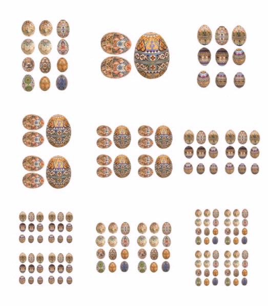 Russian Enamel Eggs - 9 x A4 Pages to DOWNLOAD