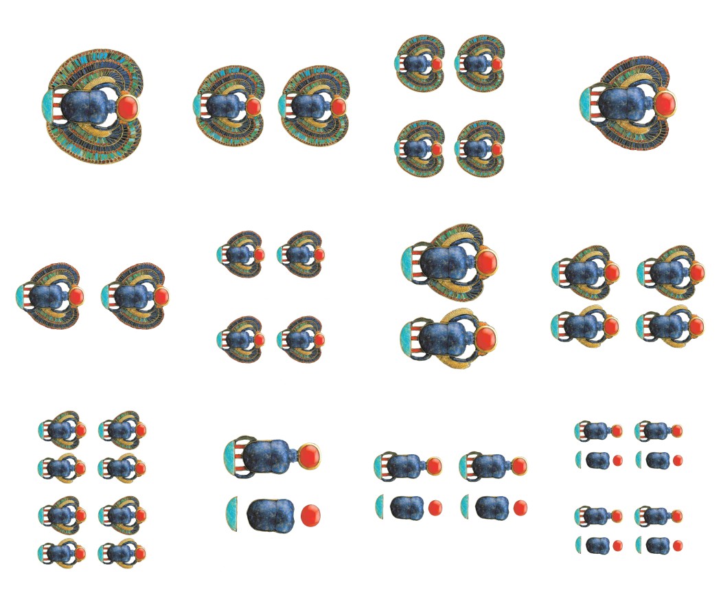 Egyptian Scarab 3d Set - 12 Pages to DOWNLOAD