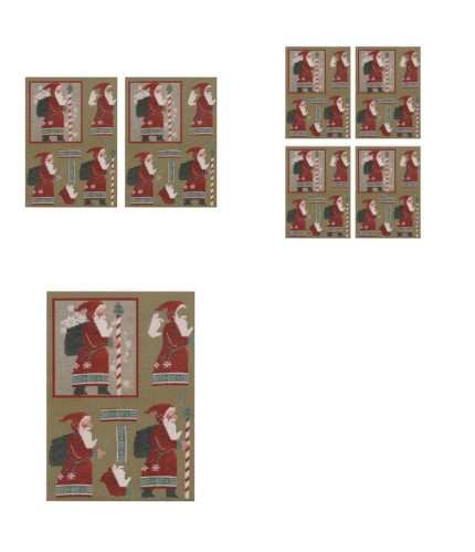 Tapestry Effect Santa Decoupage Design 5 - 3 x A4 Page to DOWNLOAD