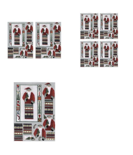 Tapestry Effect Santa Decoupage Design 13 - 3 x A4 Page to DOWNLOAD