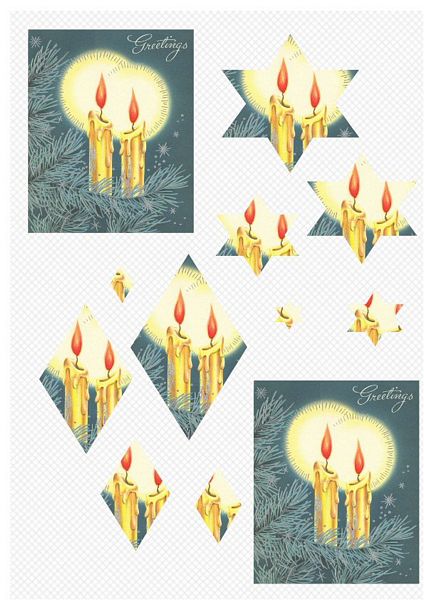 Candles Double A6 Stackers - 1 x A4 Page to DOWNLOAD