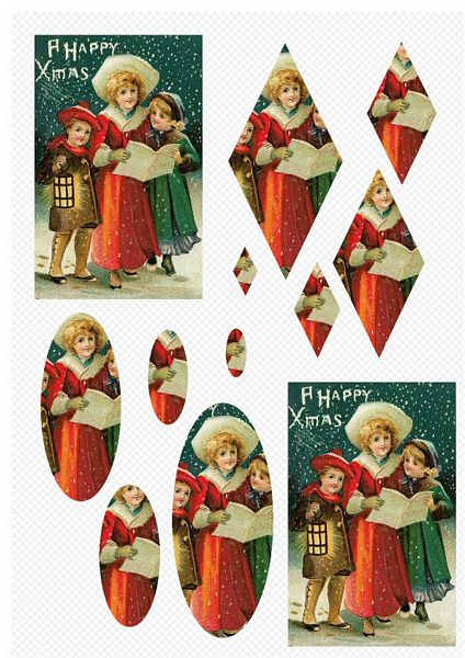 Carol Singers 02 Double A6 Stackers - 1 x A4 Page to DOWNLOAD