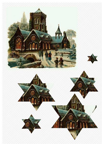 Christmas Church A5 Star Stackers - 1 x A4 Page to DOWNLOAD