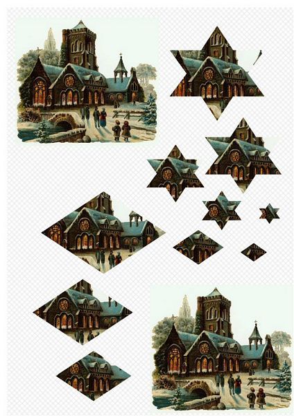 Christmas Church Double A6 Stackers - 1 x A4 Page to DOWNLOAD