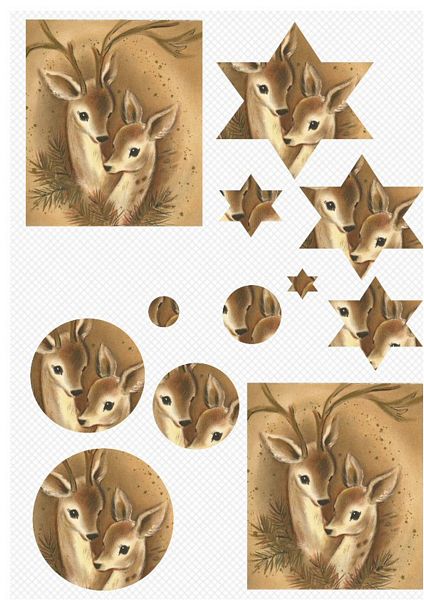 Deer Double A6 Stackers - 1 x A4 Page to DOWNLOAD
