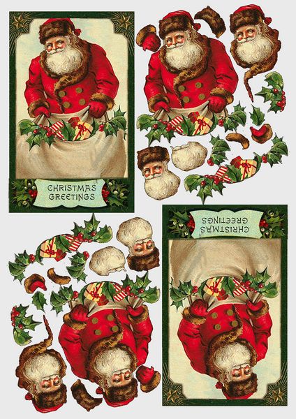 Traditional Santa Set 03 - 8 x A4 Pages to DOWNLOAD
