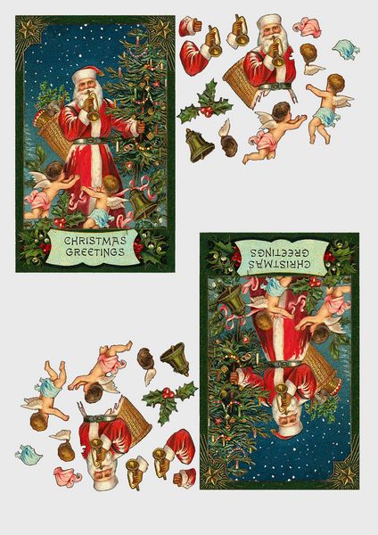 Traditional Santa Set 01 - 8 x A4 Pages to DOWNLOAD
