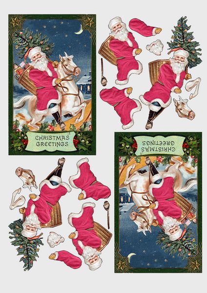 Traditional Santa Set 05 - 8 x A4 Pages to DOWNLOAD