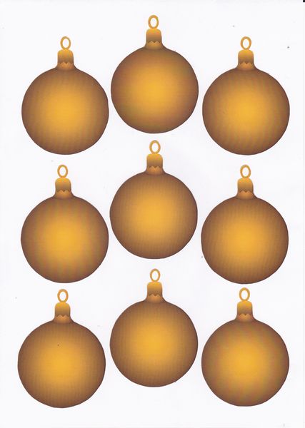 Christmas Baubles Gold - 3 x A4 Pages Download