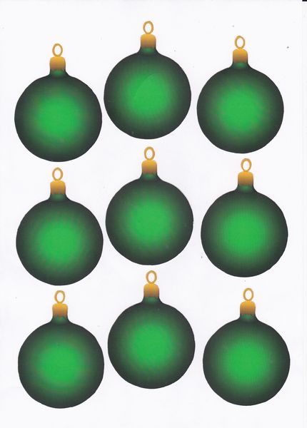 Christmas Baubles Green - 3 x A4 Pages Download