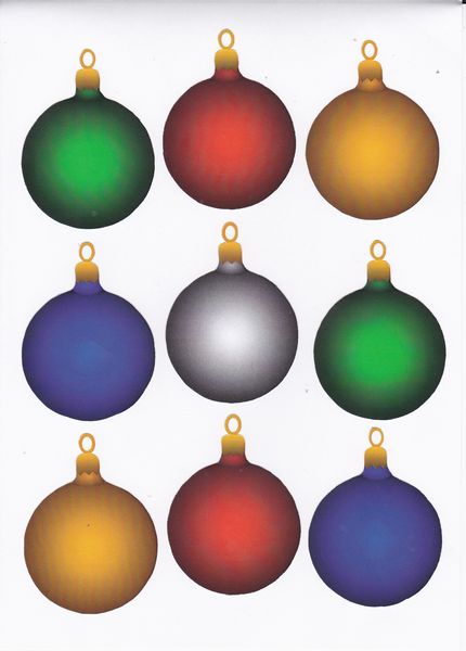 Christmas Baubles Mixed - 3 x A4 Pages Download